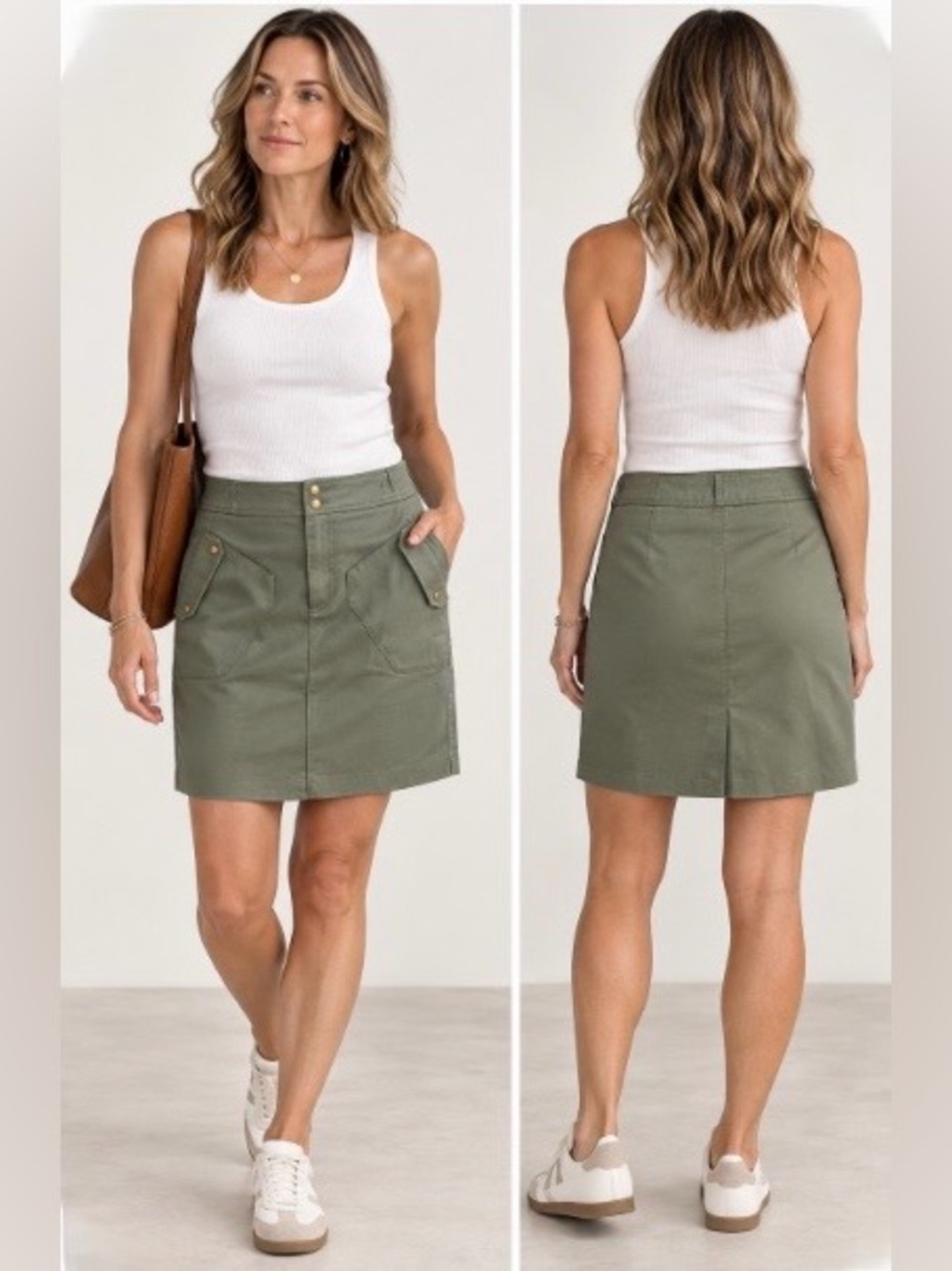 NWT Worthington Green Utility Skirt Size 12